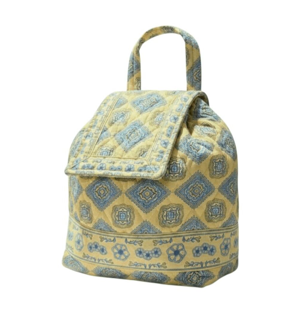 VERA BRADLEY Vintage Quilted Flap Drawstring Backpack